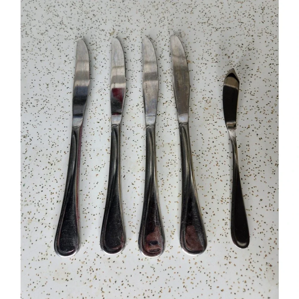 Oneida FLIGHT Glossy Set of 5 Dinner & Butter Knives Stainless Flatware